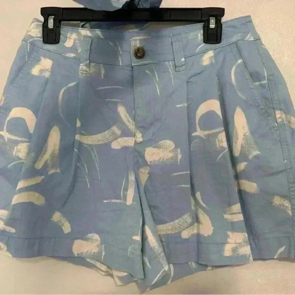 Women's High-Rise Pleat Front Shorts -‎ A New Day Blue 6 - Picture 2 of 5